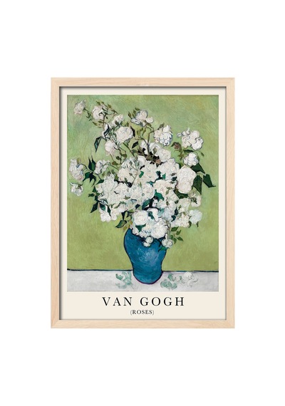 Van Gogh Doğal Ahşap Çerçeveli Poster, Dekoratif Sanatsal Duvar Tablosu
