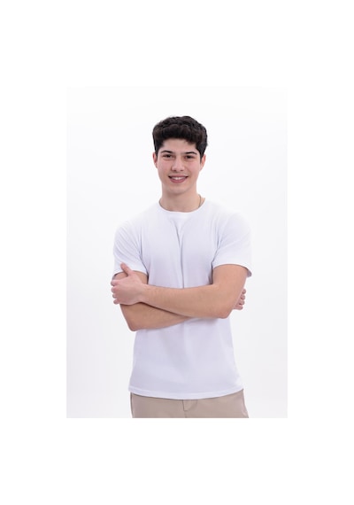Freemen Erkek/unisex Bisiklet Yaka Basic Tişört %100 Pamuk Beyaz