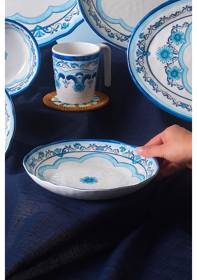 Karaca Blue Harmony Melamin Çukur Tabak 22 Cm Mavi