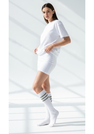 Plus Scorpion Unisex Tenis Çorabı 3 Lü Set Pamuklu, Nefes Alabilir, Günlük & Spor Kullanımına Uygun Beyaz Çorap Beyaz