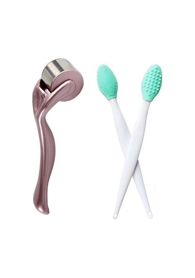 Ice Roller Cilt Sıkılastırıcı Kırısık Giderici Yuz Masaj Aleti Ve Siyah Nokta Dudak Peeling Fırcası Karışık