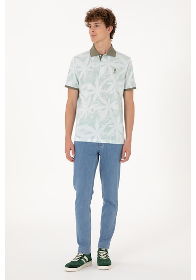 U.S. Polo Assn. Erkek Regular Fit Polo Yaka Su Yeşili Tişört 50306854-VR048