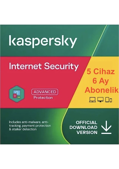 Kaspersky İnternet Security 5 Cihaz 6 Ay Dijital Abonelik