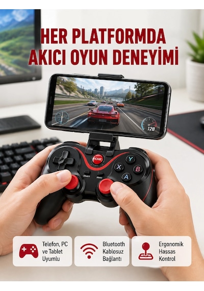 Hafif Ve Taşınabilir Kablosuz Bluetooth Oyun Konsolu Standart