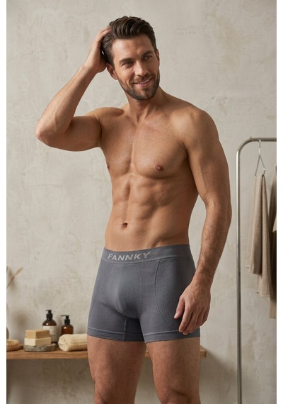 Fit Women Erkek Casual Comfort Günlük 3 Lü Gri Boxer