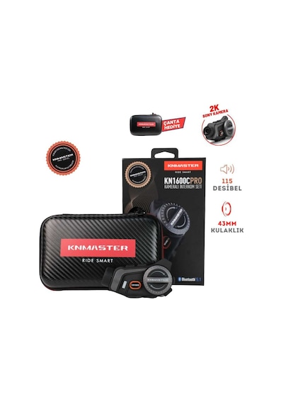 Knmaster Kn1600c Pro Kameralı Motosiklet Bluetooth Intercom Kulak