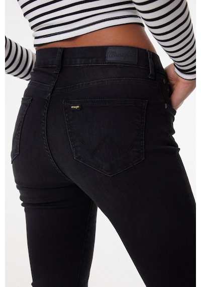 Wrangler High Rise Skinny Fit Denim Esnek Yüksek Bel Jean Kot Pantolon W27H019001 Siyah