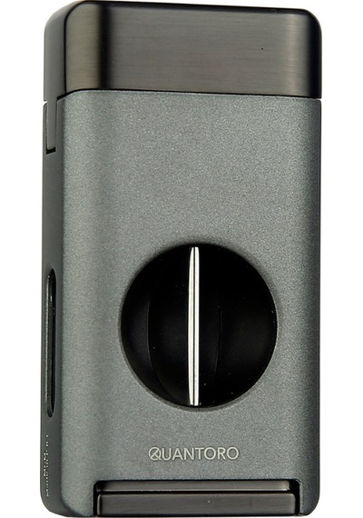 Quantoro Üç Torch V Kesicili Gri Metal Puro Çakmağı - Trz1131