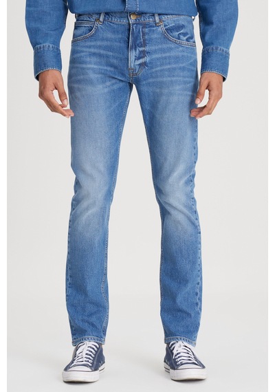 Lee Slim Fit Dar Kesim Normal Bel Dar Paça Luke Mavi Jean Kot Pantolon