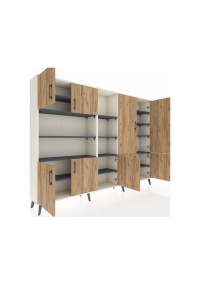 Arges Dolap 14 Raflı 9 Kapaklı 220x30x163 Aytaşı-çam/antrasit Atlas Çam/antrasıt - Aytası Arges Dolap 14 Raflı 9 Kapaklı 220x30x163 Aytaşı-çam/antrasit Atlas Çam/antrasıt - Aytası