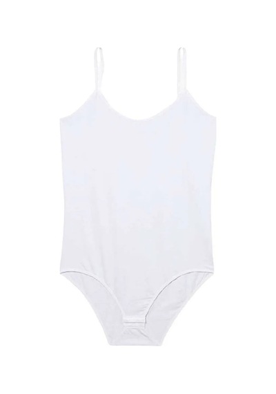 Jenerik İp Askılı Kadın Çıtçıtlı Body Beyaz