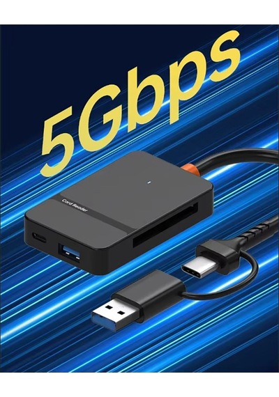 Ads-316 Usb-c + Usb 8 Port Ms Cf Tf/sd Dhc Sdxc Kamera Kart Tak Çalıştır Kart Okuyucu