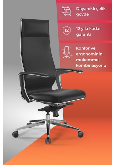 Samurai Ergonomik Koltuk Bel Destekli, Tekerlekli, Yükseklik Ayarlı, Deri Makam Koltuğu -2d7.4.1.61 Çok Renkli Samurai Ergonomik Koltuk Bel Destekli, Tekerlekli, Yükseklik Ayarlı, Deri Makam Koltuğu -2d7.4.1.61 Çok Renkli