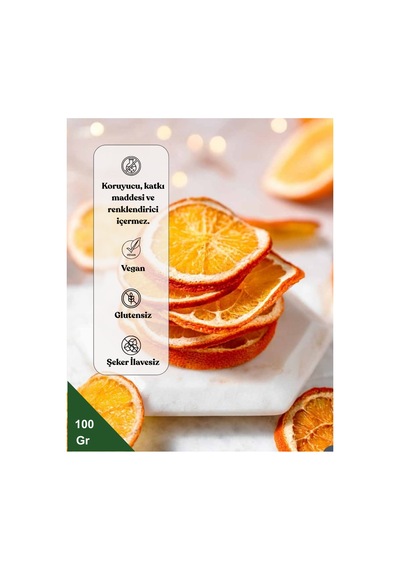 %100 Natural Air-dried Portakal Kurusu, Katkısız Koruyucusuz Sağlıklı Atıştırmalık - 100g Diğer