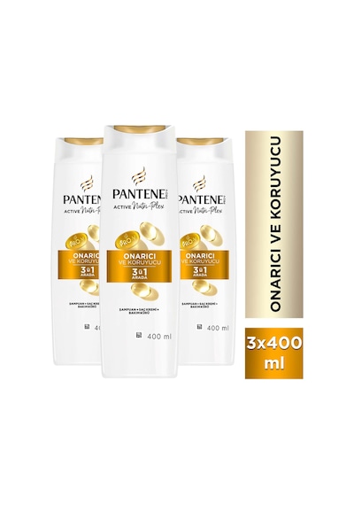 Onarıcı & Koruyucu 3 Ü 1 Arada Şampuan 400ml Yıpranmış Saçlar X 3 Adet Tüm Saç Tipleri