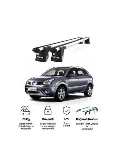 Trio-ı Renault Koleos 2008-2016 Uyumlu Kilitli Ara Atkı 120cm Port Bagaj Tavan Barı