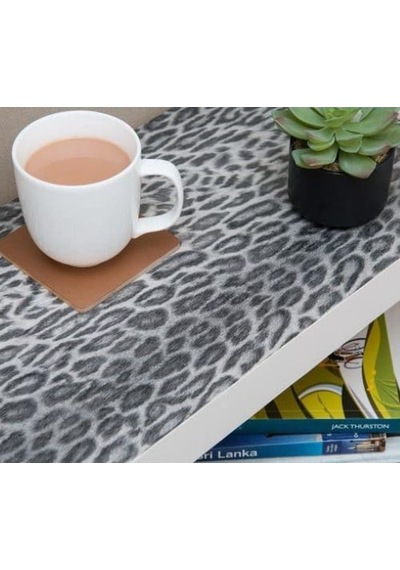 D-C-Fix 303-0100 Gri Kadife Doku Leopar Desen Yapışkanlı Folyo (4