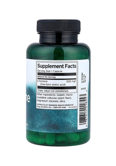 Swanson L-tyrosine Stress Support 500 Mg 100 Caps Aromasız