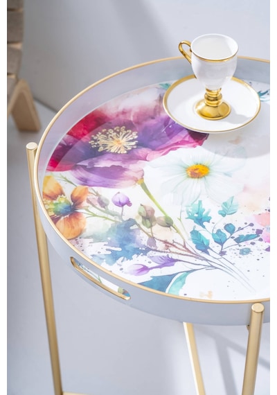 Acar Coco Çıkarılabilir Tepsili Sehpa - 49 Cm Renkli