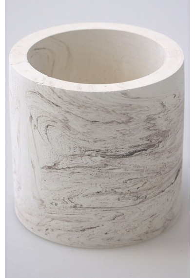 Yapay Çiçek Deposu Handmade Beton Saksı 10 Cm Model-17 Taş Rengi