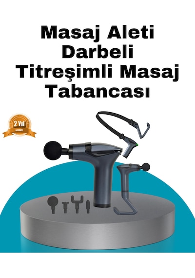 Taşınabilir 3in1 Masaj Aleti Şarjlı Titreşimli Esneme Bantlı Düz Renkli
