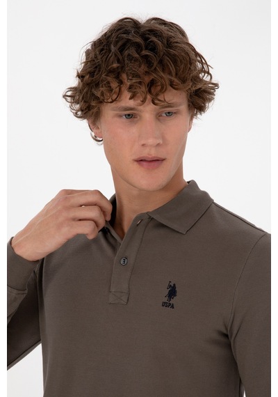 U.S. Polo Assn. Erkek Regular Fit Polo Yaka Vizon Basic Sweatshirt 50307757-VR052