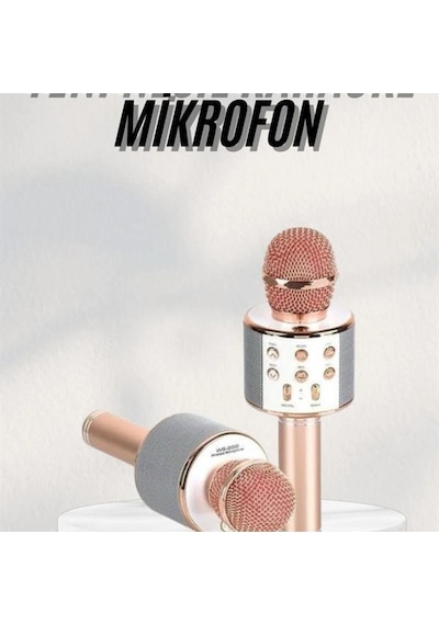 Bluetooth Hoparlör Usb Aux Sd Kart Destekli Karaoke Mikrofonlu Taşınabilir Ses Sistemi