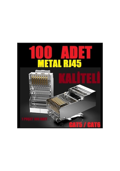 Kaliteli - Metal Korumali Cat5 Cat6 Ethernet Internet Kablo Soketi Konnektörü 8p8c Rj45 Jack Ja Standart