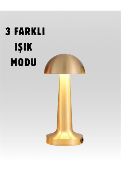 Hubrendy Tekno Usb Şarjlı Dokunmatik Led Masa Lambası 3 Renk Modu & Dimmer AÇIK GRİ KAHVE KARIŞIMI