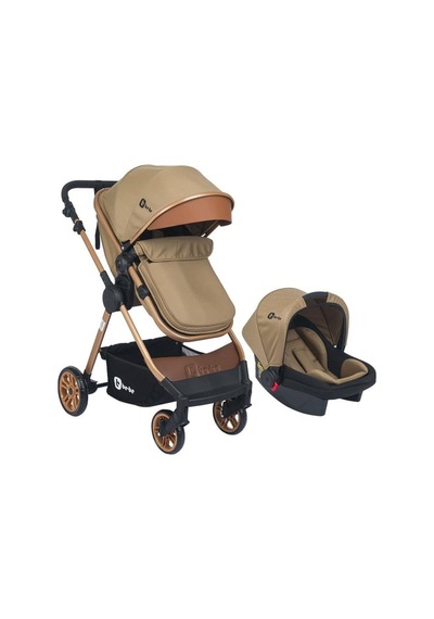 Elegant Gold Travel Sistem Bebek Arabası Bb 370 Kahve - Pusetli Çift Yönlü Bebek Arabası