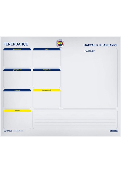 Fenerbahçe Haftalık Takvim Planlayıcı