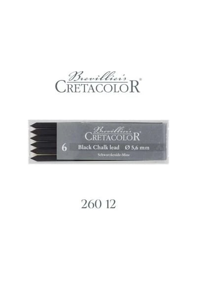 Cretacolor Black Pastel Medium Siyah Tebeşir Portmin Uç 5,6mm 6lı 26012