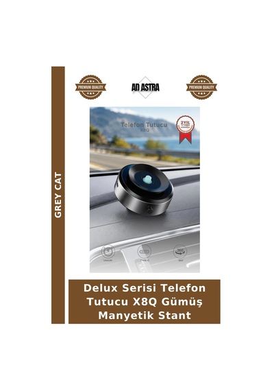 Delux Serisi Telefon Tutucu X8q Gümüş Manyetik Stant