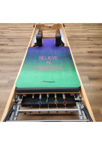 Belıeve In Yourself' Mor Yeşil Reformer Mat Pilates Matı Mor Yeşil
