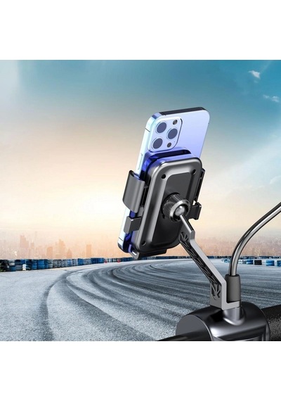 Motor,motosiklet,bisiklet ,scooter İçin 360 Derece Dönebilen Dikiz Aynası Versiyonu Telefon Tutucu A Çok Renkli