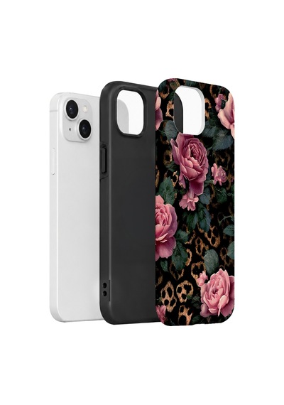Velvoria Valestra Leopar Pembe Gül Apple iPhone Uyumlu 15 Darbe Korumalı Kılıf Valestra Select - Leopar Pembe Gül