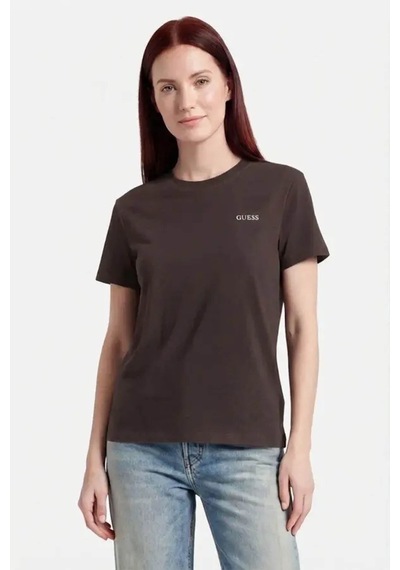 Guess Logo Kahverengi Kadın T-shirt V6gı03k2964-fj71