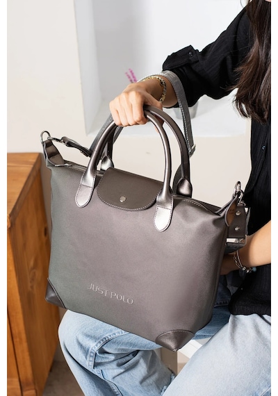 Just Polo Kadın Yeni Sezon Nakışlı Büyük Boy El Ve Omuz Çantası 236035mh GRİ