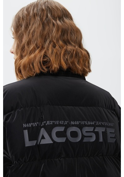 Lacoste Kapitone Down Fill Jacket Kapişonlu Yaka Kadın Mont Siyah