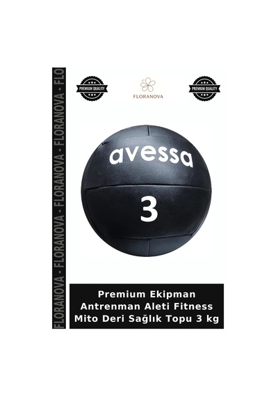 Premium Ekipman Antrenman Aleti Fitness Mito Deri Sağlık Topu 3 Kg