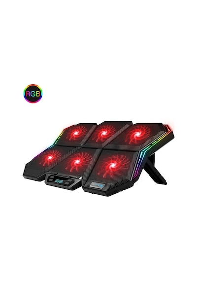 Coolcold Led K40 6 Fanlı 17 İnç Rgb Laptop Notebook Soğutucu Stand