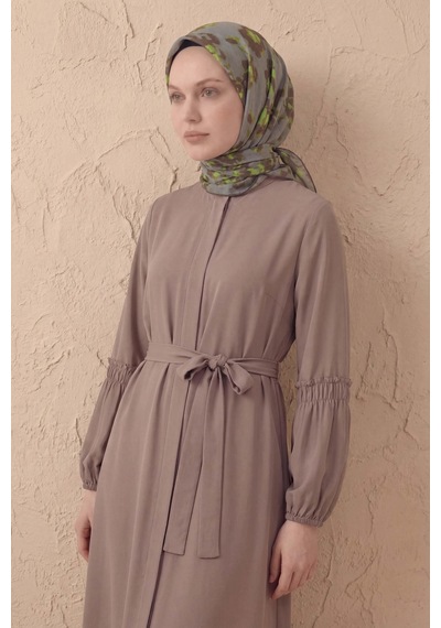 Silk Home Pamuk Karışımlı Eşarp Çiçekli Desen Pastel Yeşil 90x90 Çok Renkli