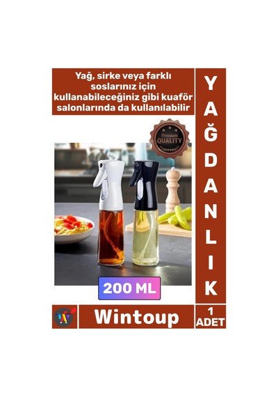 Şişe Mutfak Sosluk Sirkelik Su Püskürtücü Şık Tasarım Dekoratif Tabancalı Spreyli Cam Şişe 200 Ml