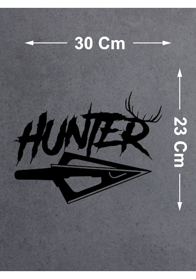 Hunter Avcı Sticker - Araba Oto Motosiklet Karavan Cam Sticker - 00267 30x23 Cm
