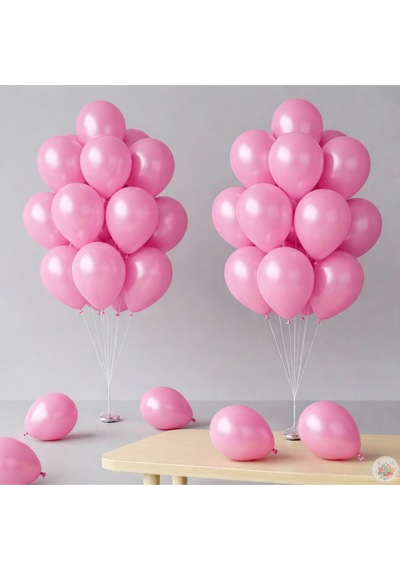 Metalik Pembe Balon 20 Adet 11" 28cm Parti Ve Doğum Günü Balonu Pembe