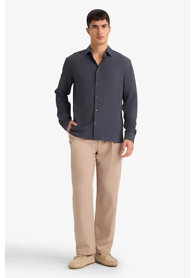 Defacto Modern Fıt Polo Yaka Dokuma Uzun Kollu Gömlek D7246ax26spgr499 Gri-gr499 Defacto Modern Fıt Polo Yaka Dokuma Uzun Kollu Gömlek D7246ax26spgr499 Gri-gr499