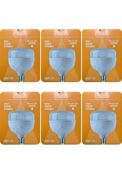 6 Adet Osaka 40w 250w Beyaz Işık E27 Duylu Kalın Duy Led Torch Ampul