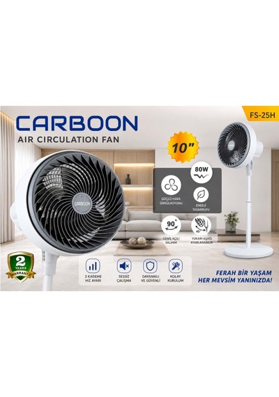 Carboon Fs-25h Elektirkli 80w Vantilatör