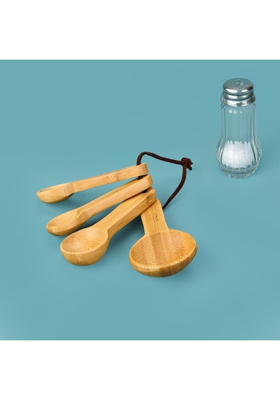 Bambu Ölçü Kaşığı Seti - Açık Kahverengi Çok Renkli
