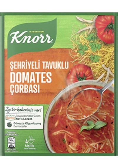 Knorr Şehriyeli Tavuklu Hazır Domates Çorbası 67 Gr X 10 Adet